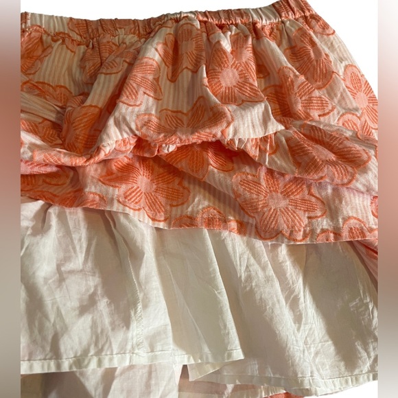 Floral Tiered Mini Skirt Medium | Boho Cottagecore Summer Cotton Skirt - Picture 5 of 5